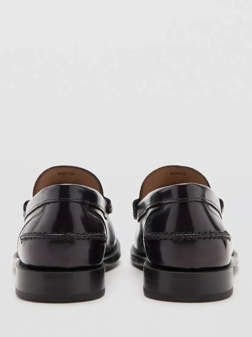 Классические кожаные лоферы Zapato, темно-красные Mango — фото 3
