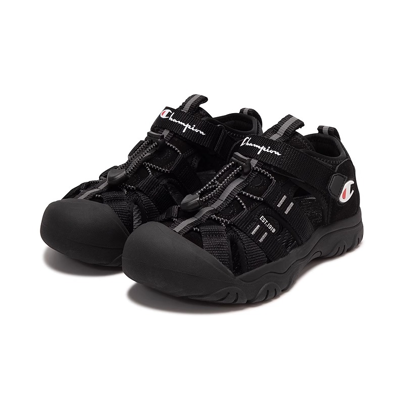 Champion Kids Сандалии с низким верхом, амортизирующие, устойчивые к истиранию, противоскользящие, черные, детские — фото 2