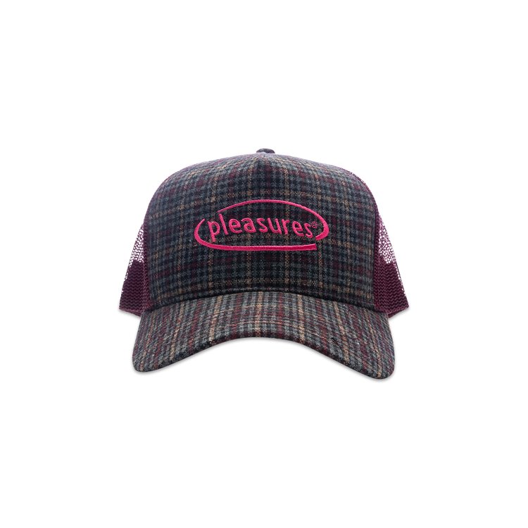 

Бейсболка Pleasures Happier Plaid Trucker, цвет Maroon