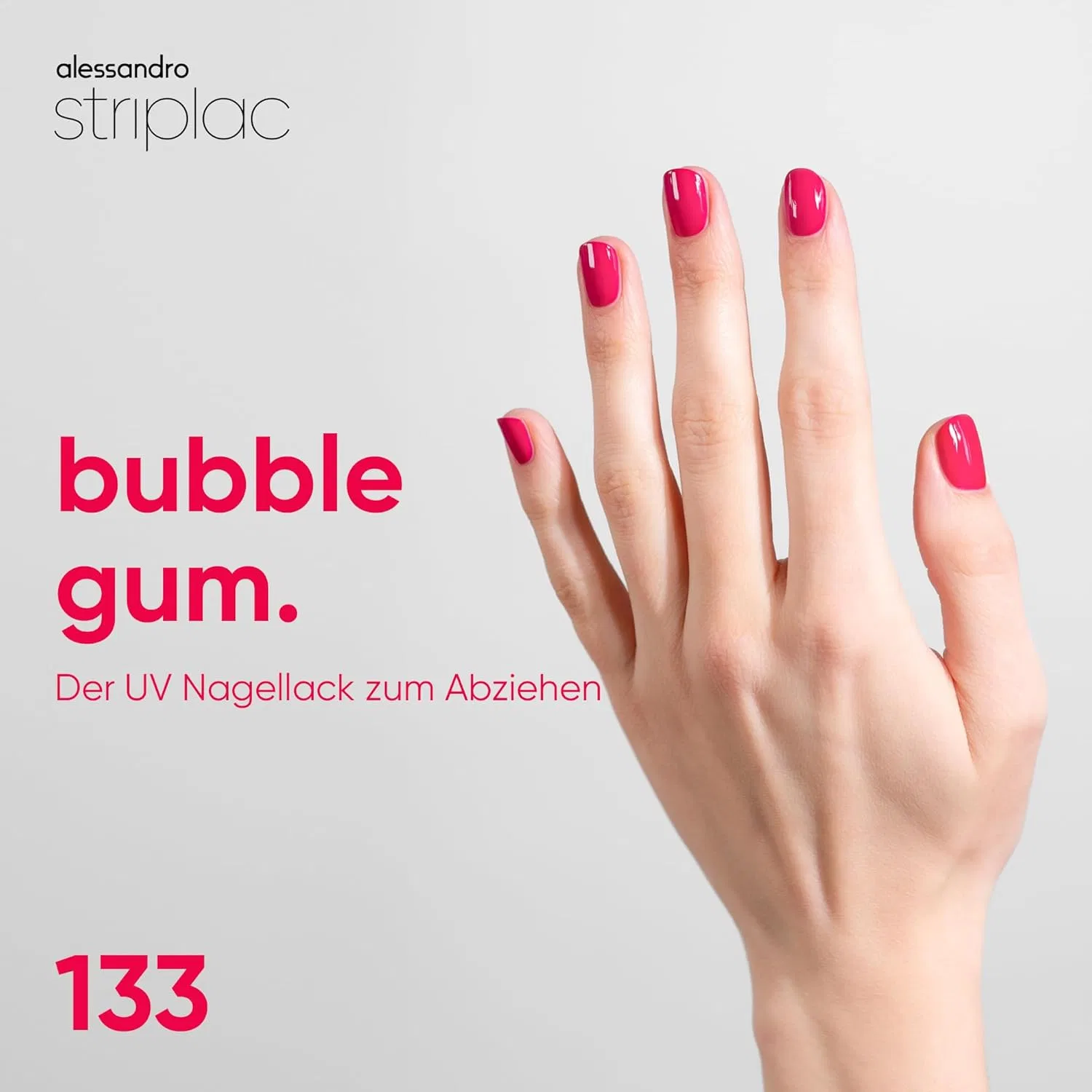 УФ-лак для ногтей «Bubble Gum» от alessandro Striplac, розовый, 6.5 мл Alessandro — фото 2
