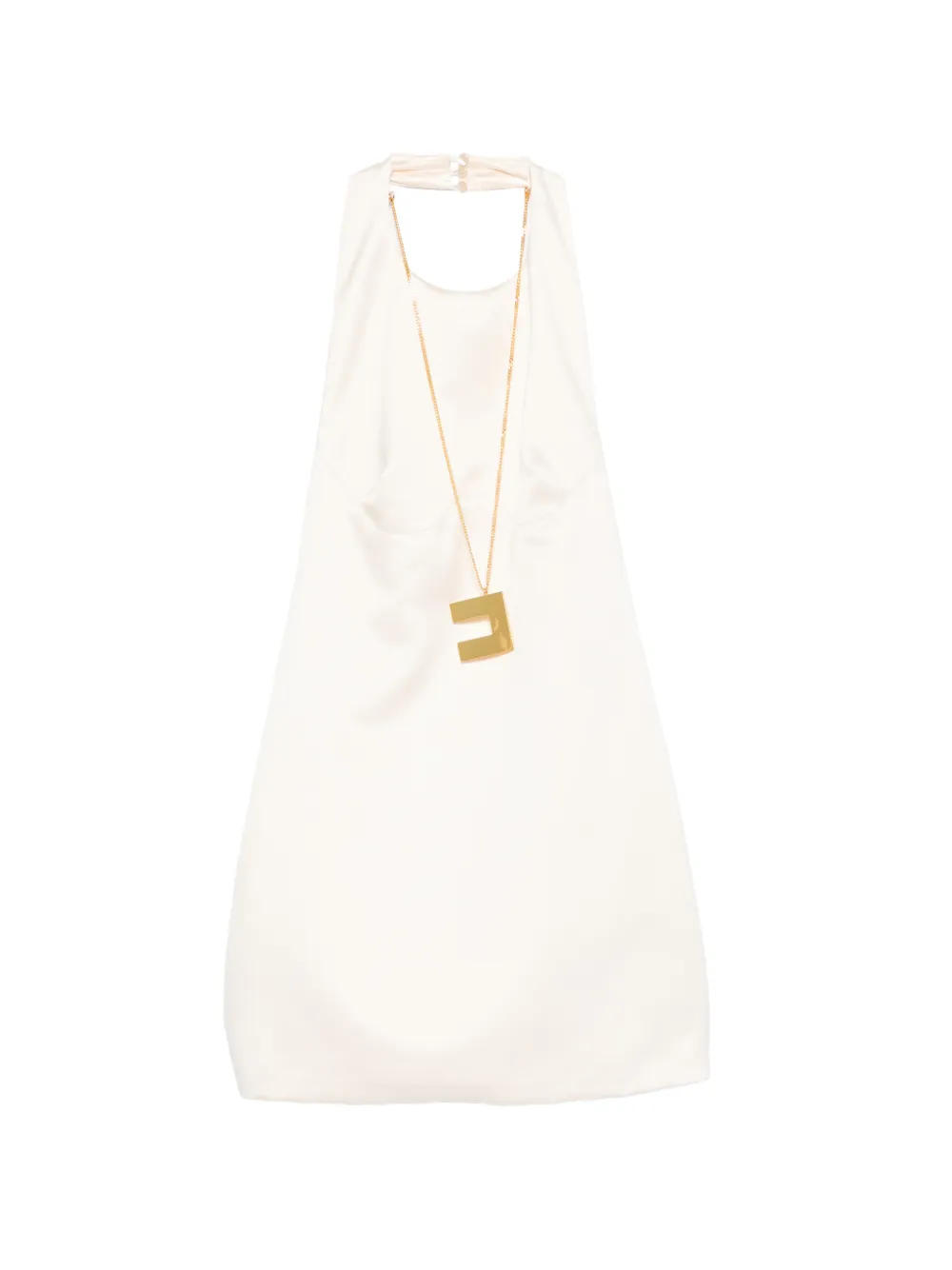 

Мини-платье на шее (платье с воротником-хомутом) Elisabetta Franchi, бежевый