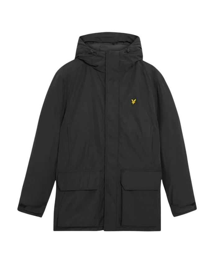 

Куртка с капюшоном, застежкой на молнию и пуговицы. Lyle & Scott, черный