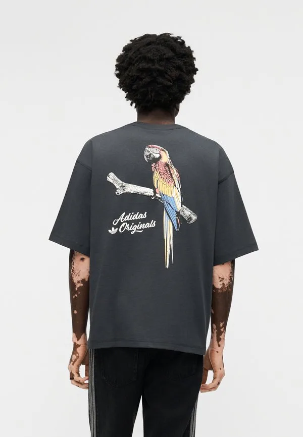 Футболка с принтом попугая Adidas Originals, Carbon