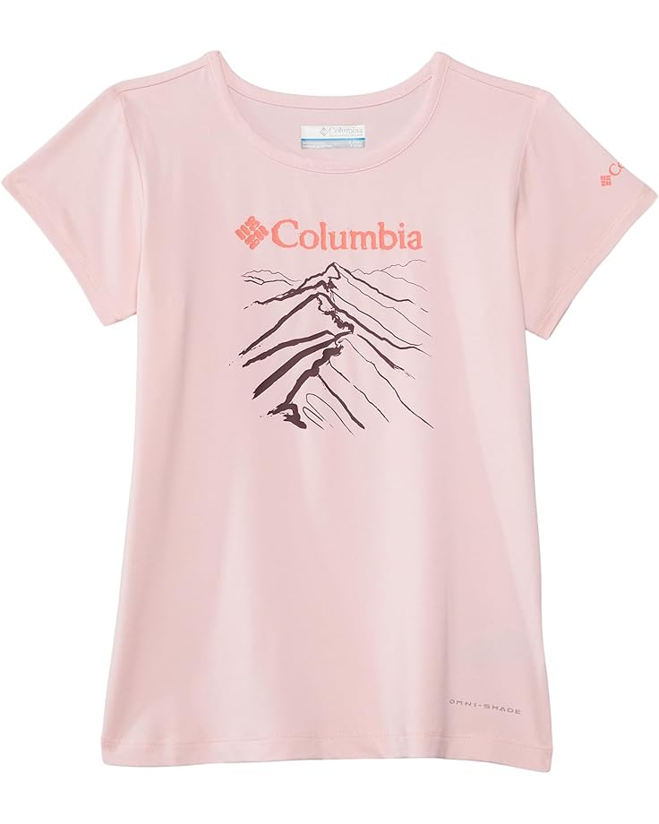 

Рубашка Columbia Kids Tech Trail Short, цвет Satin Pink Heather/Ridge Line Life