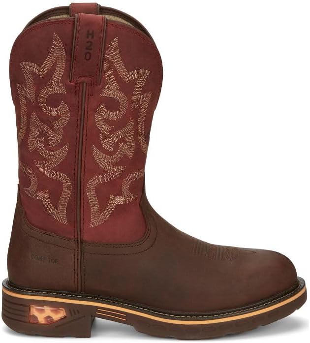 Мужские ботинки Justin Boots CR4007 Resistor 11 водонепроницаемые, Whiskey — фото 2