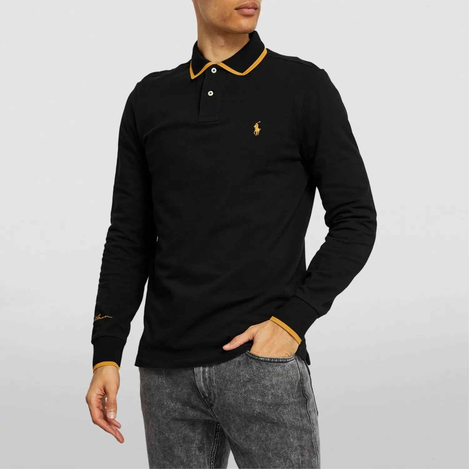 Polo Ralph Lauren Поло SS22 мужское черное — фото 4
