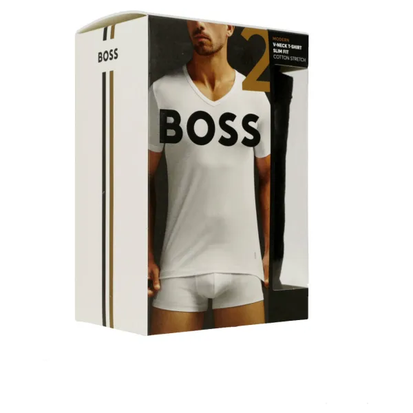 Современная футболка узкого кроя Vn 2p Boss, черный — фото 4