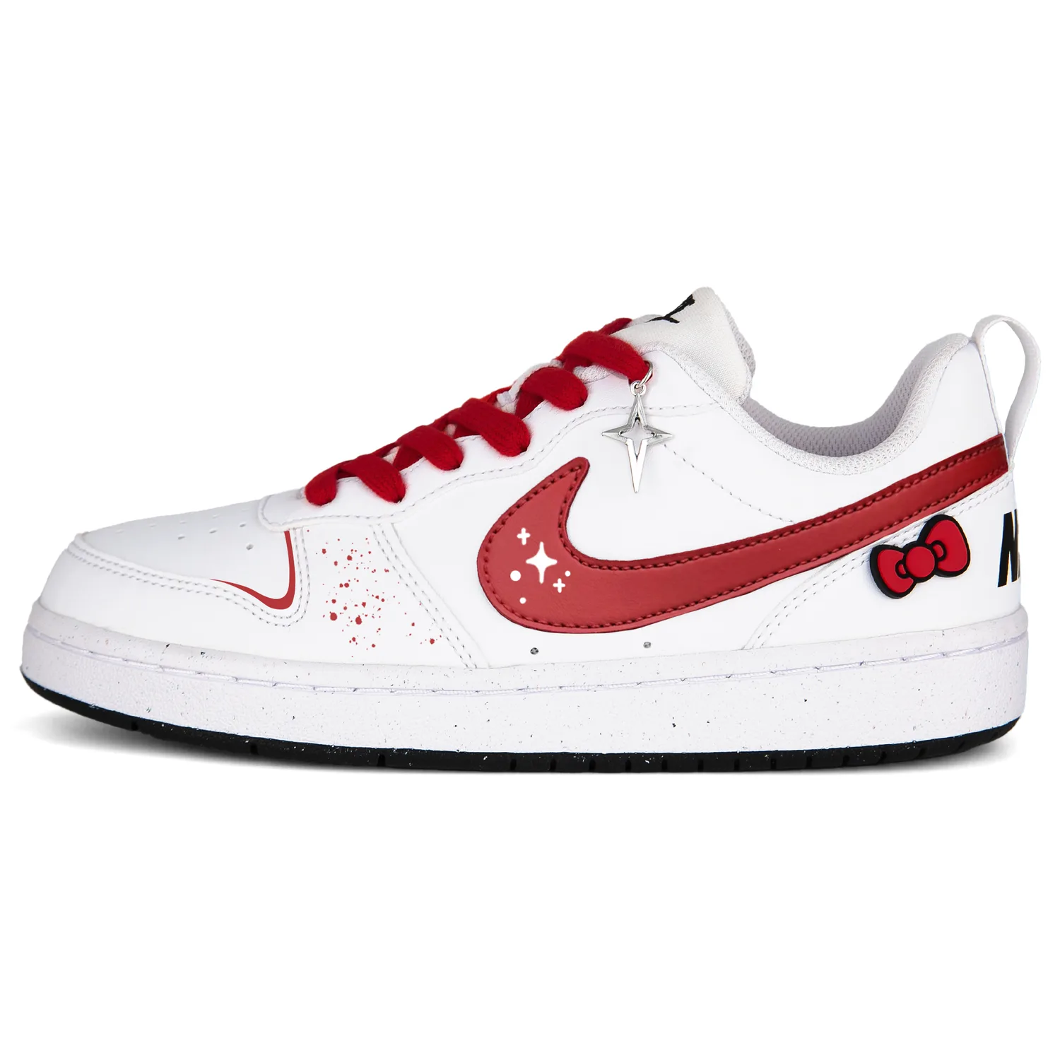 Nike Кроссовки Court Borough Lucky Red Luckiest Draw из синтетической кожи, устойчивые к истиранию, дышащие, низкие