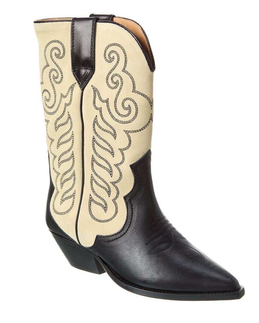 Ботинки Isabel Marant Duerto из замши и кожи, черный