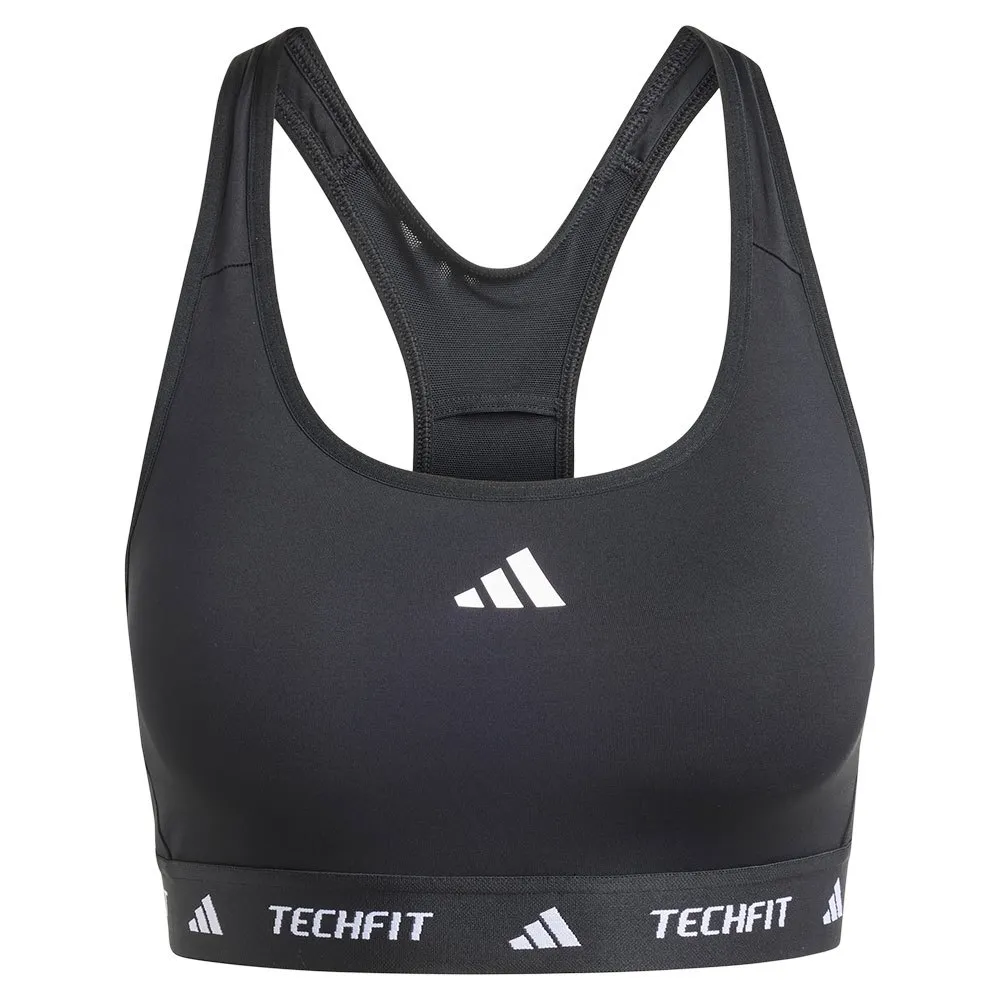 

Спортивный бюстгальтер adidas Techfit Medium Medium Impact, черный