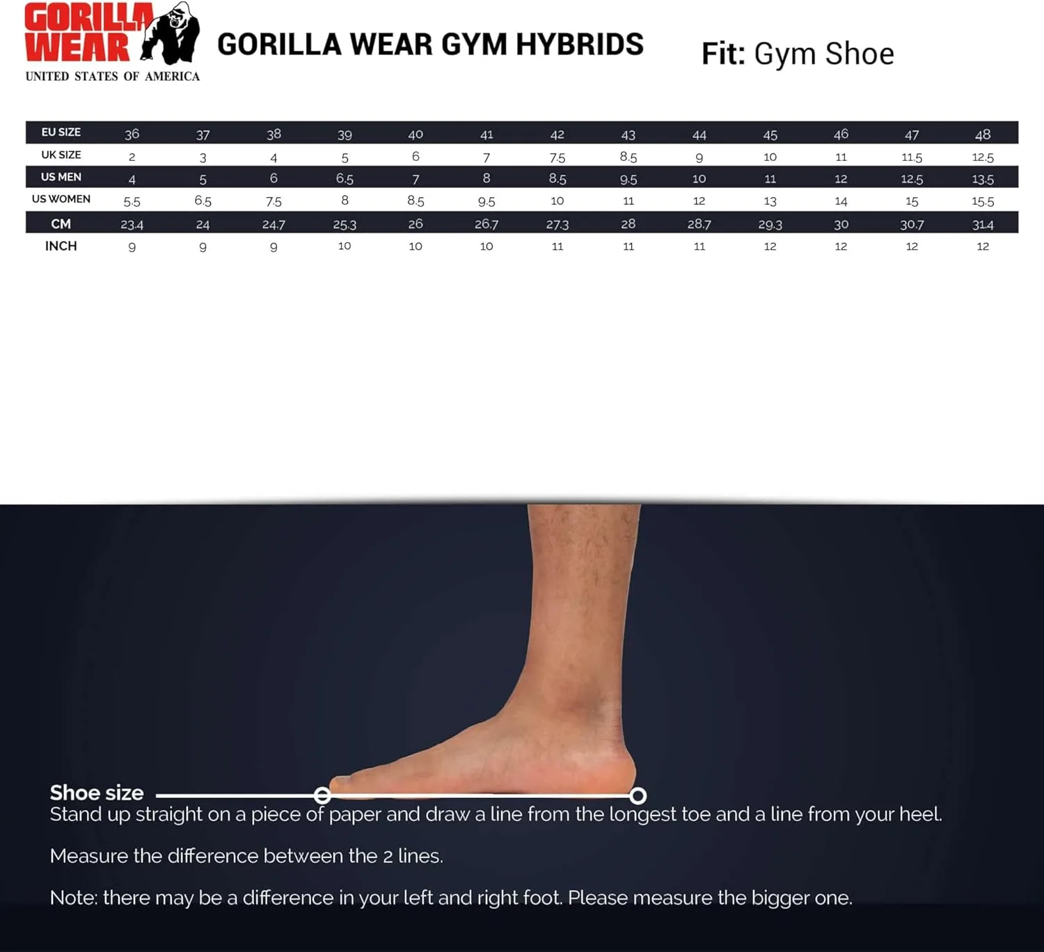 Кроссовки для бодибилдинга и фитнеса Gorilla Wear, гибридные спортивные кроссовки черного цвета - тренировочные кроссовки, многофункциональные. Отличная обувь для тренировок с логотипом, максимальная свобода движений — фото 2