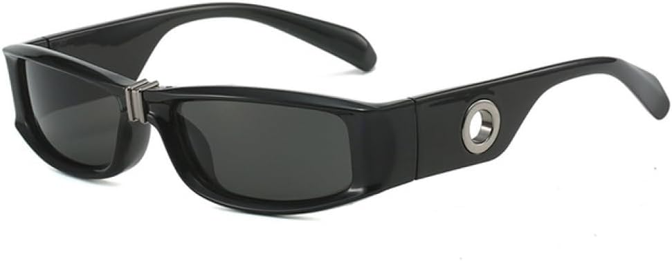 

Новые солнцезащитные очки в стиле ретро прямоугольной формы 2025 года: женские модные очки с защитой от УФ-излучения UV400, мужские солнцезащитные очки для активного отдыха и спорта WQFFQWK, Black Gray