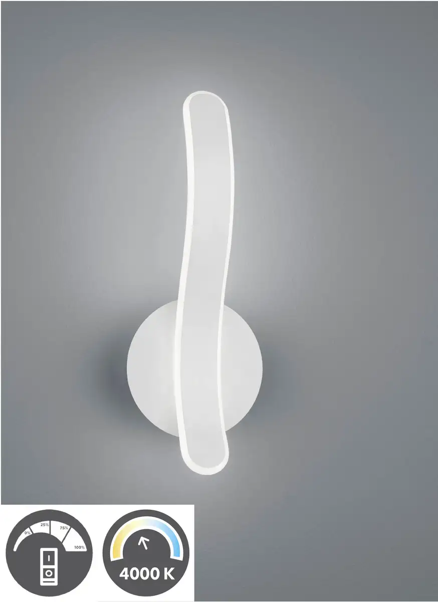 

TRIO Leuchten Светодиодный настенный светильник "Parma" Высота: 39,0 см, белый/матовый