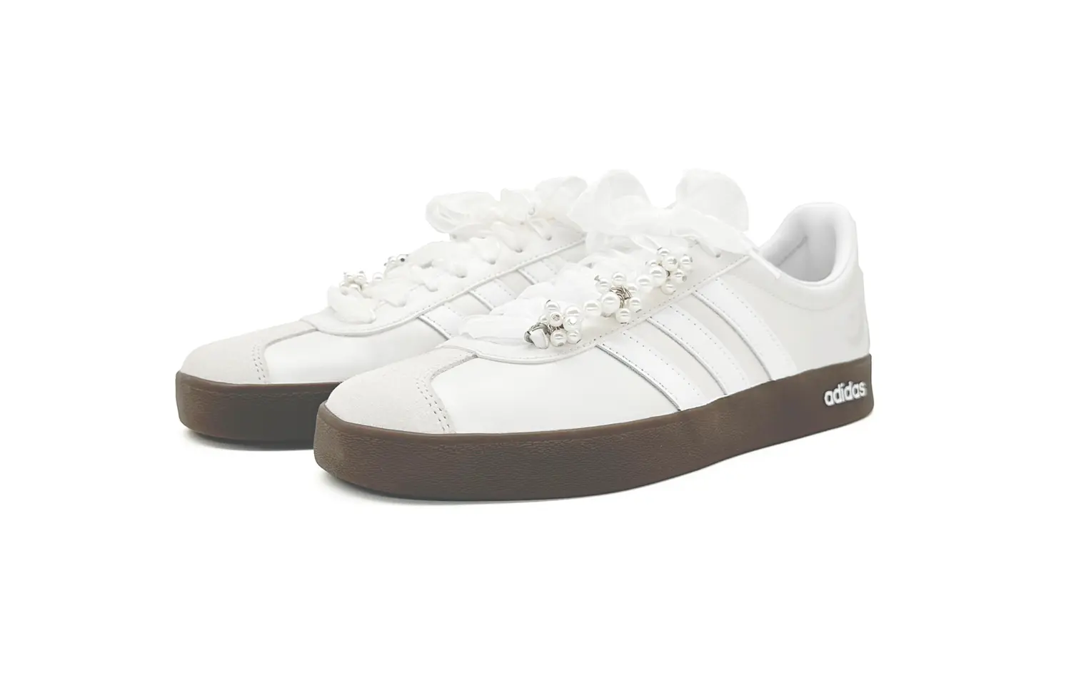 Adidas Vl Court Classic Leather устойчивые к истиранию низкие кроссовки для скейтбординга Unisex Silver White — фото 4