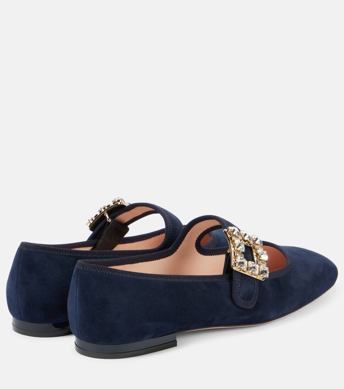 Замшевые балетки Très Vivier Mary Jane Roger Vivier, темно-синий — фото 3