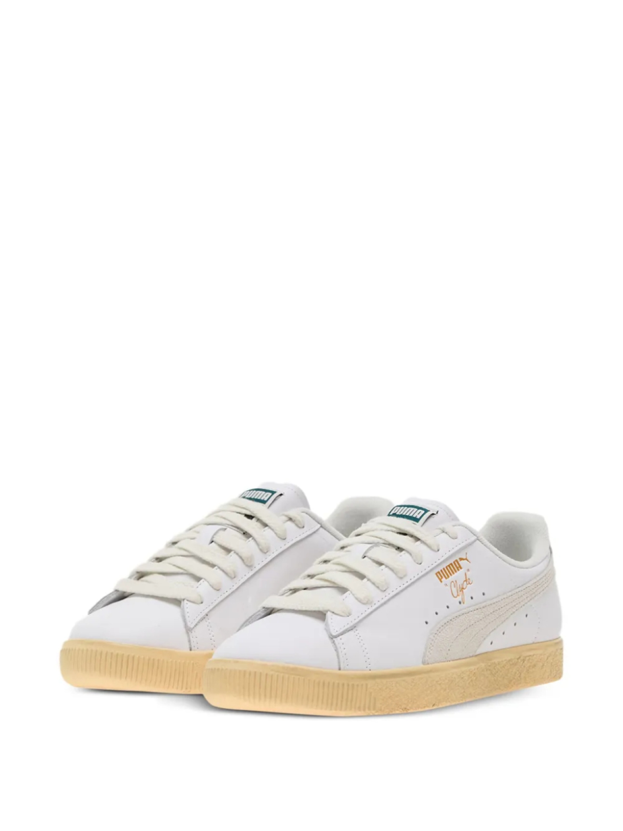 Кожаные кроссовки Clyde Vintage PUMA, белый — фото 2