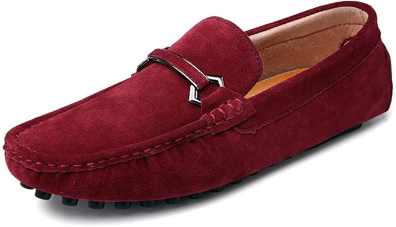 

Мужские лоферы из натуральной замши, слипоны, повседневные мокасины, мягкие удобные туфли больших размеров Generic, красный