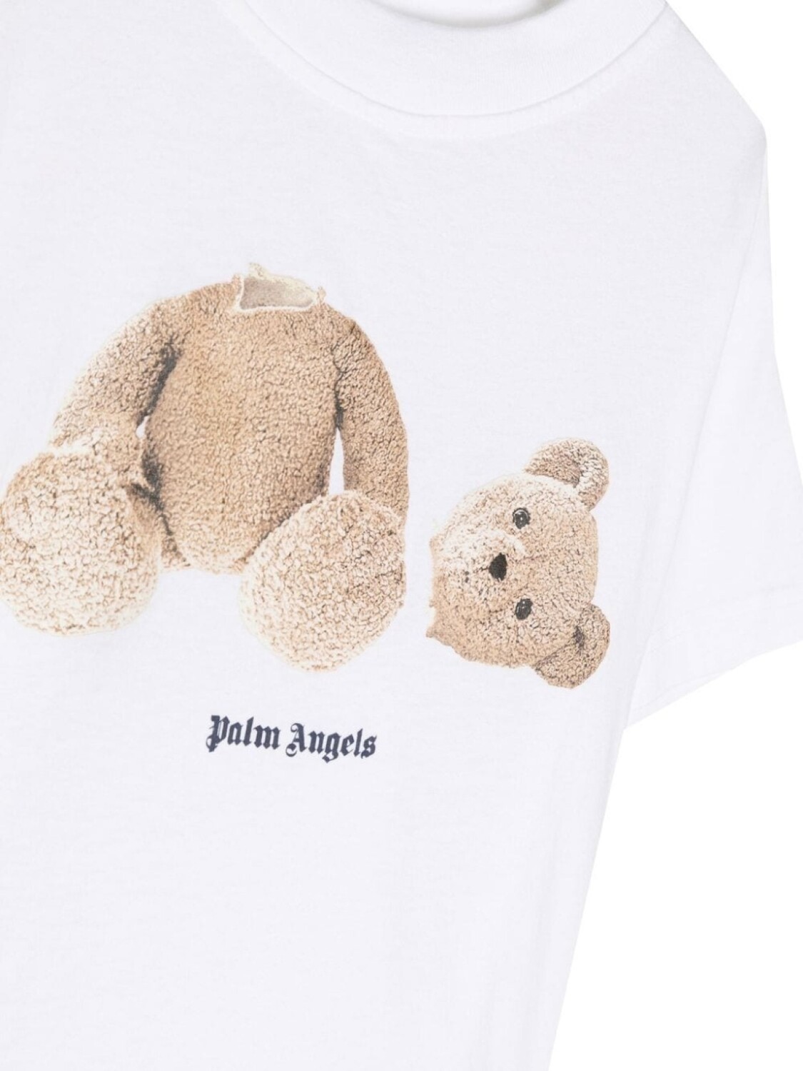 Palm Angels Kids футболка Broken Bear из органического хлопка, белый — фото 3