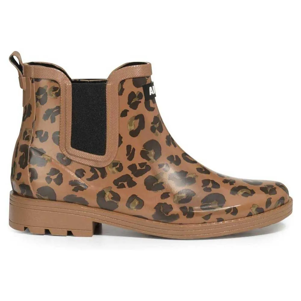 Женские ботинки челси Aigle Carville Pt 2 резиновые с леопардовым принтом, коричневый