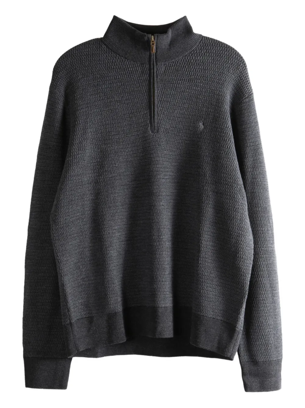 

Вязаный свитер с молнией и воротником-стойкой POLO RALPH LAUREN, серый