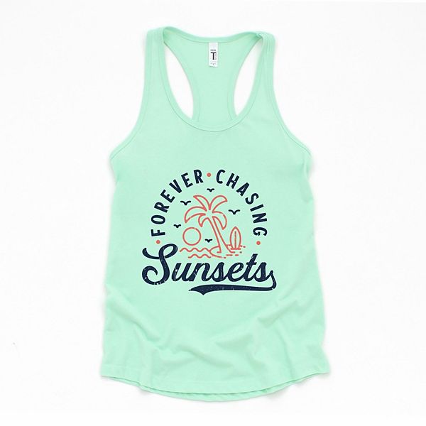 

Футболка-майка Forever chasing sunsets palm tree с принтом Simply Sage Market, Mint