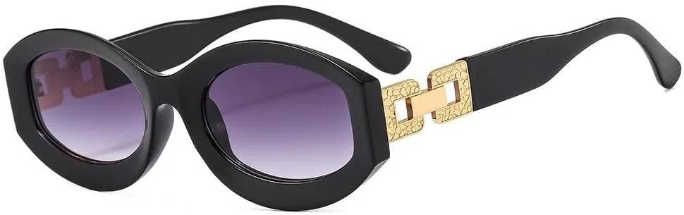 

Винтажные овальные солнцезащитные очки для женщин, модные солнцезащитные очки с металлической цепочкой, элегантные очки для активного отдыха и велоспорта WNCKSQ, C1