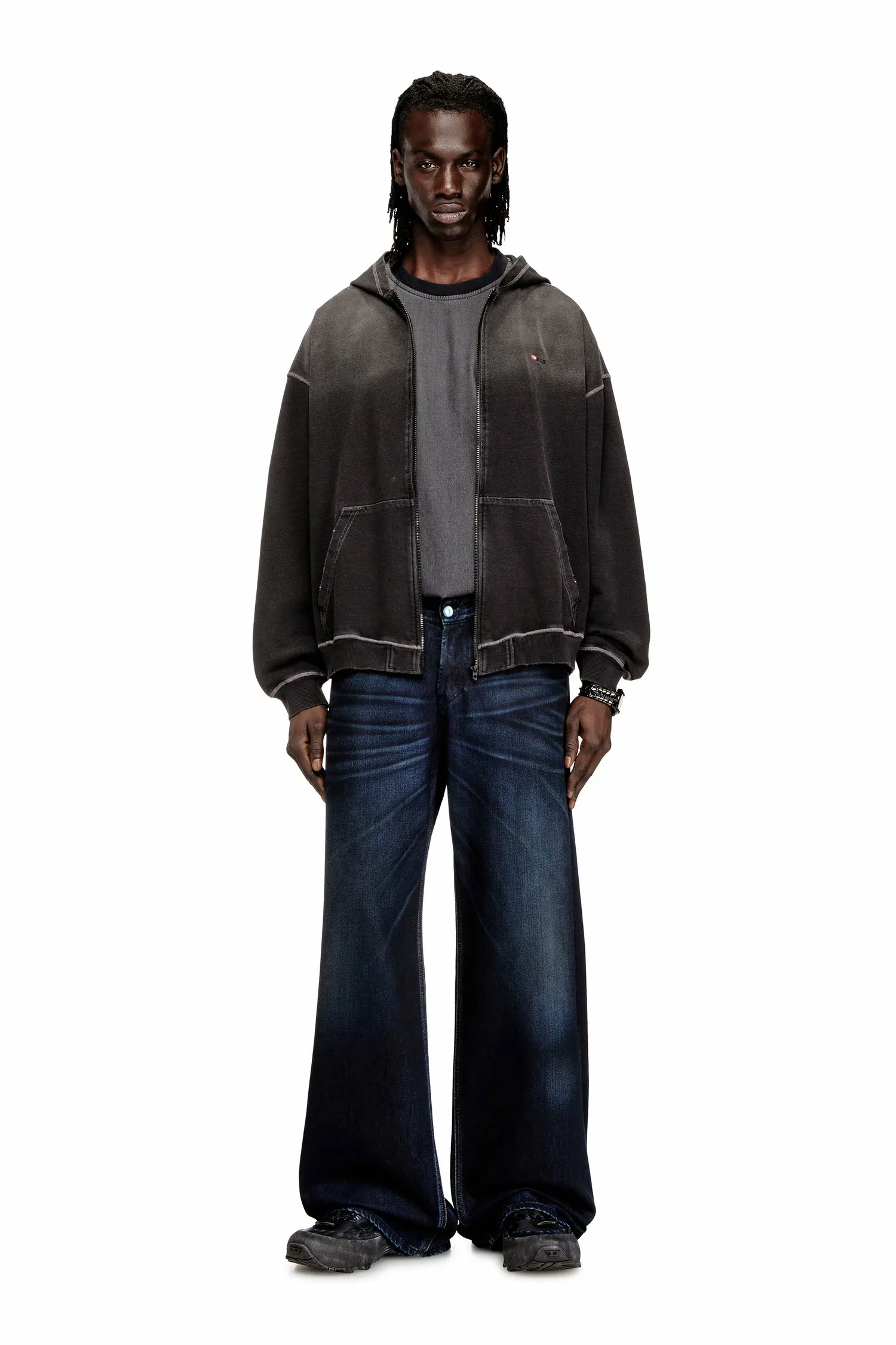 Мужская толстовка на молнии S-BLAXTO-HOOD-ZIP Diesel, Black and other colors — фото 3