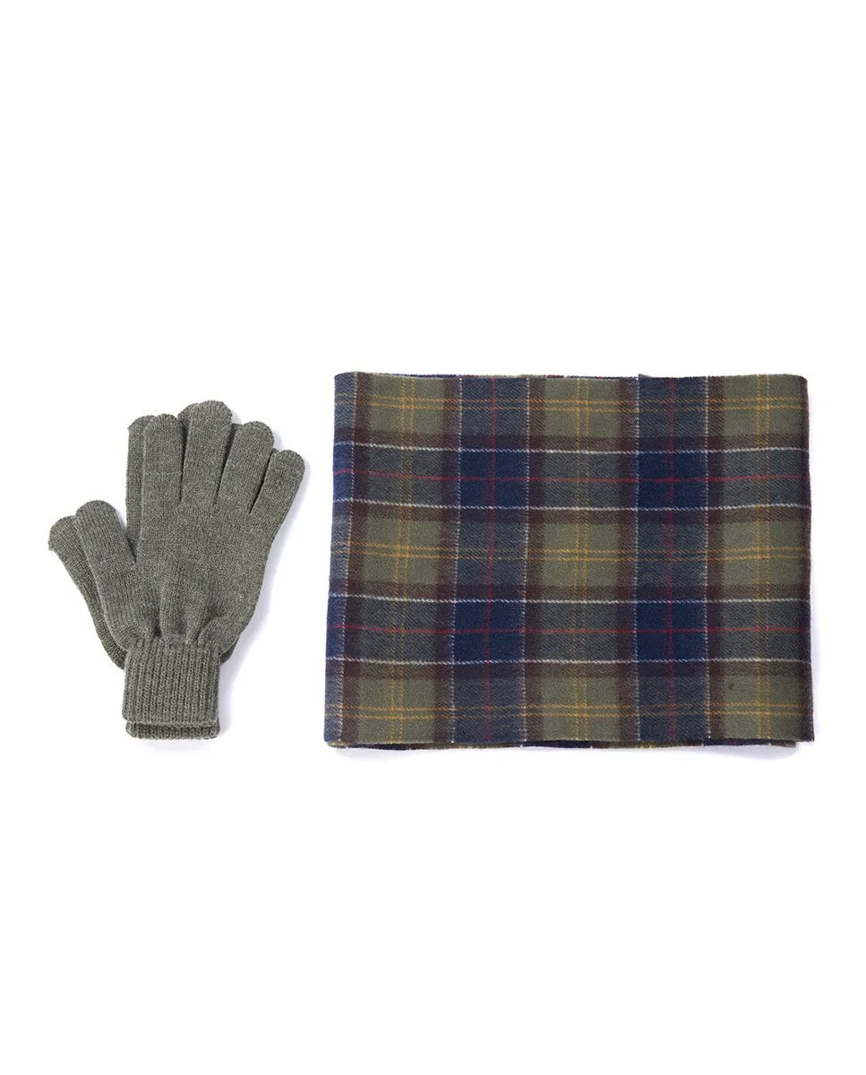 

Шарф и перчатка Barbour, зеленый