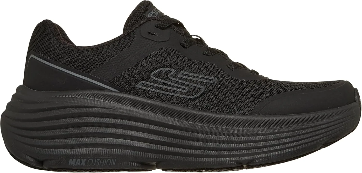 Мужские кроссовки Skechers Engineered Mesh Lace Up Max Cushioning Endeavor Sr изготовлены из сетчатого материала с амортизацией Max Cushioning, черный — фото 2