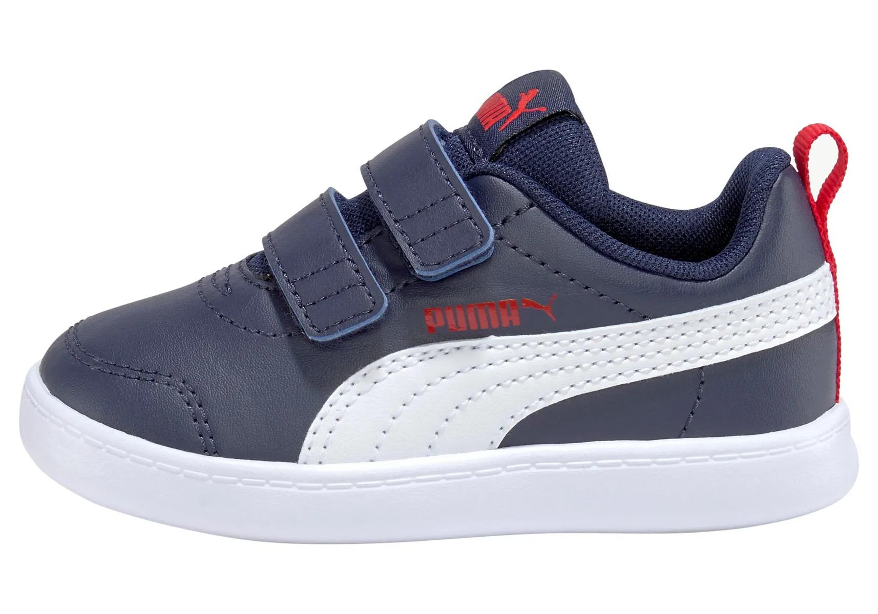Кроссовки PUMA "COURTFLEX V2 V INF", с застежкой-липучкой для малышей, красный — фото 2