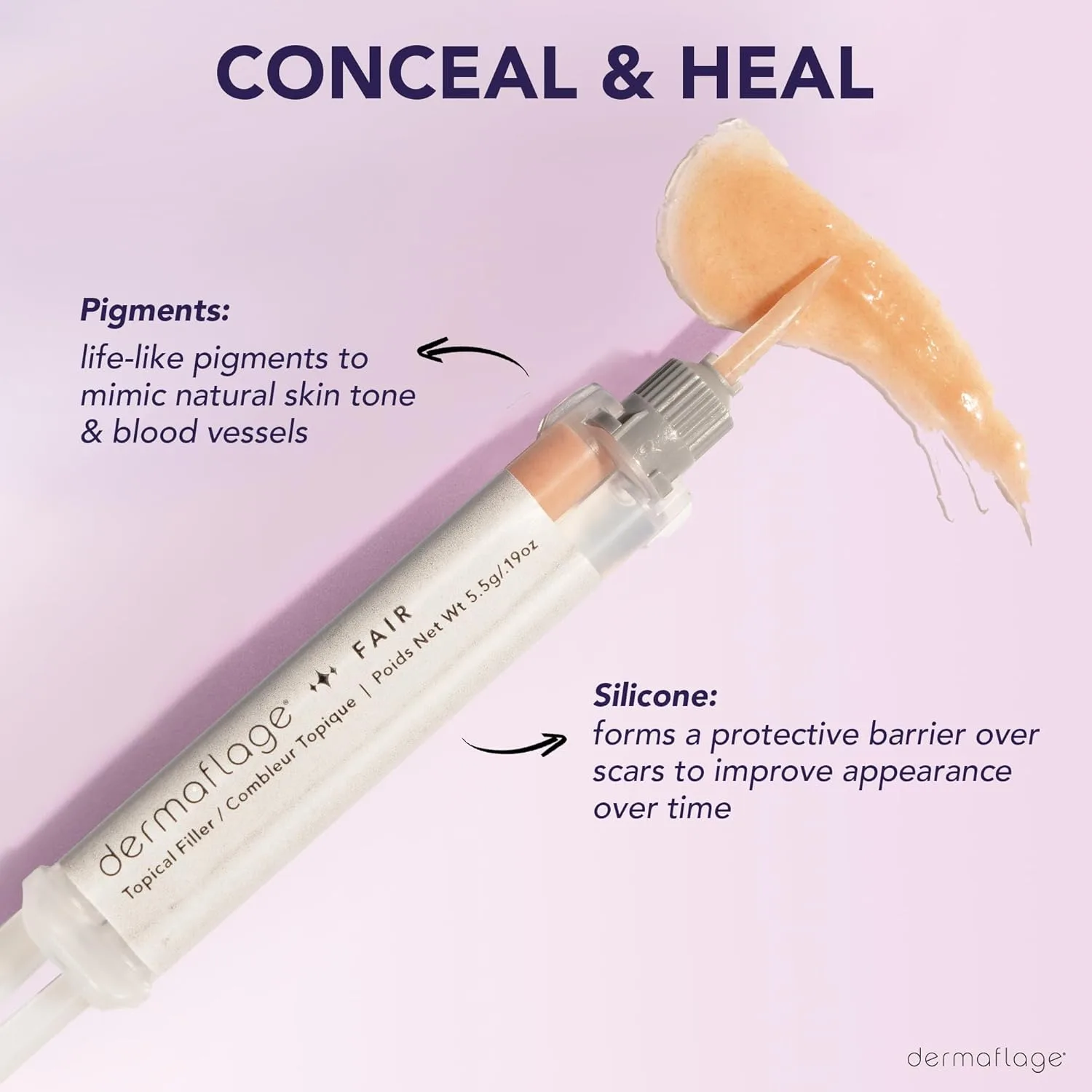 Набор для заполнения рубцов Dermaflage - Светлый - маскировка глубоких рубцов и водостойкий консилер для рубцов от акне, морщин и шрамов типа «ледяной иглы», запас на 1 месяц., Fair — фото 4