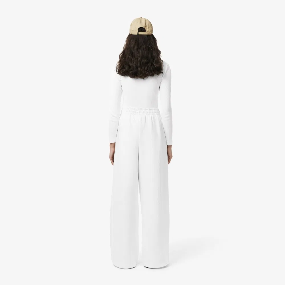 Брюки спортивные Lacoste Double Face, широкие, белые — фото 3