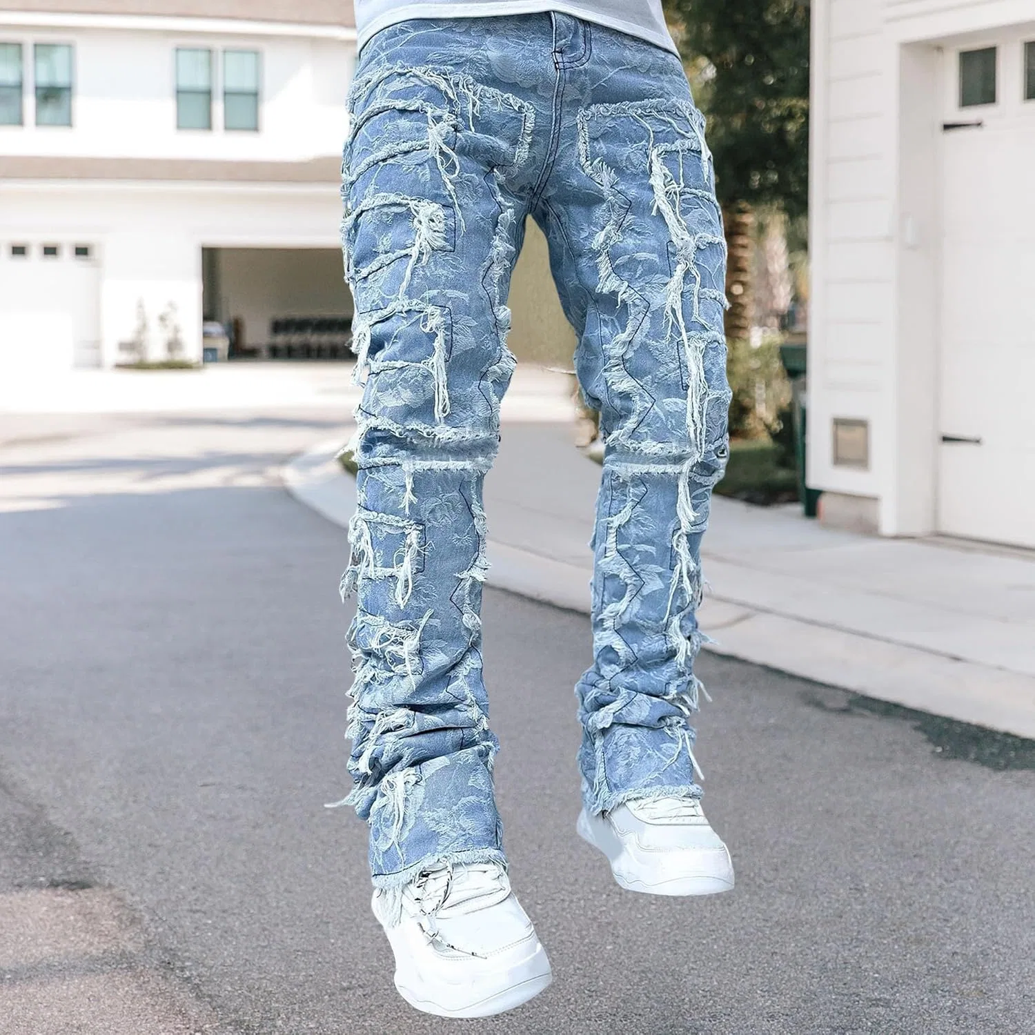 Джинсы узкие рваные Light Blue — фото 3