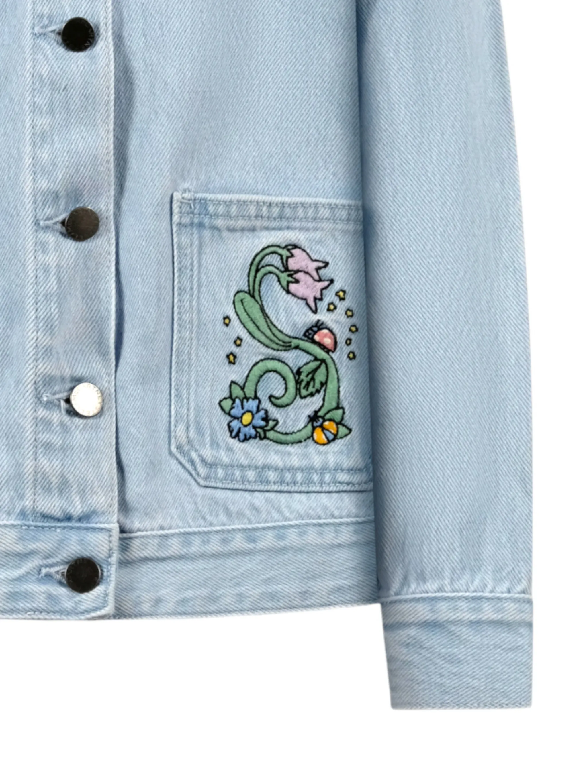 Жакет с цветочными деталями Stella Mccartney Kids, синий — фото 3