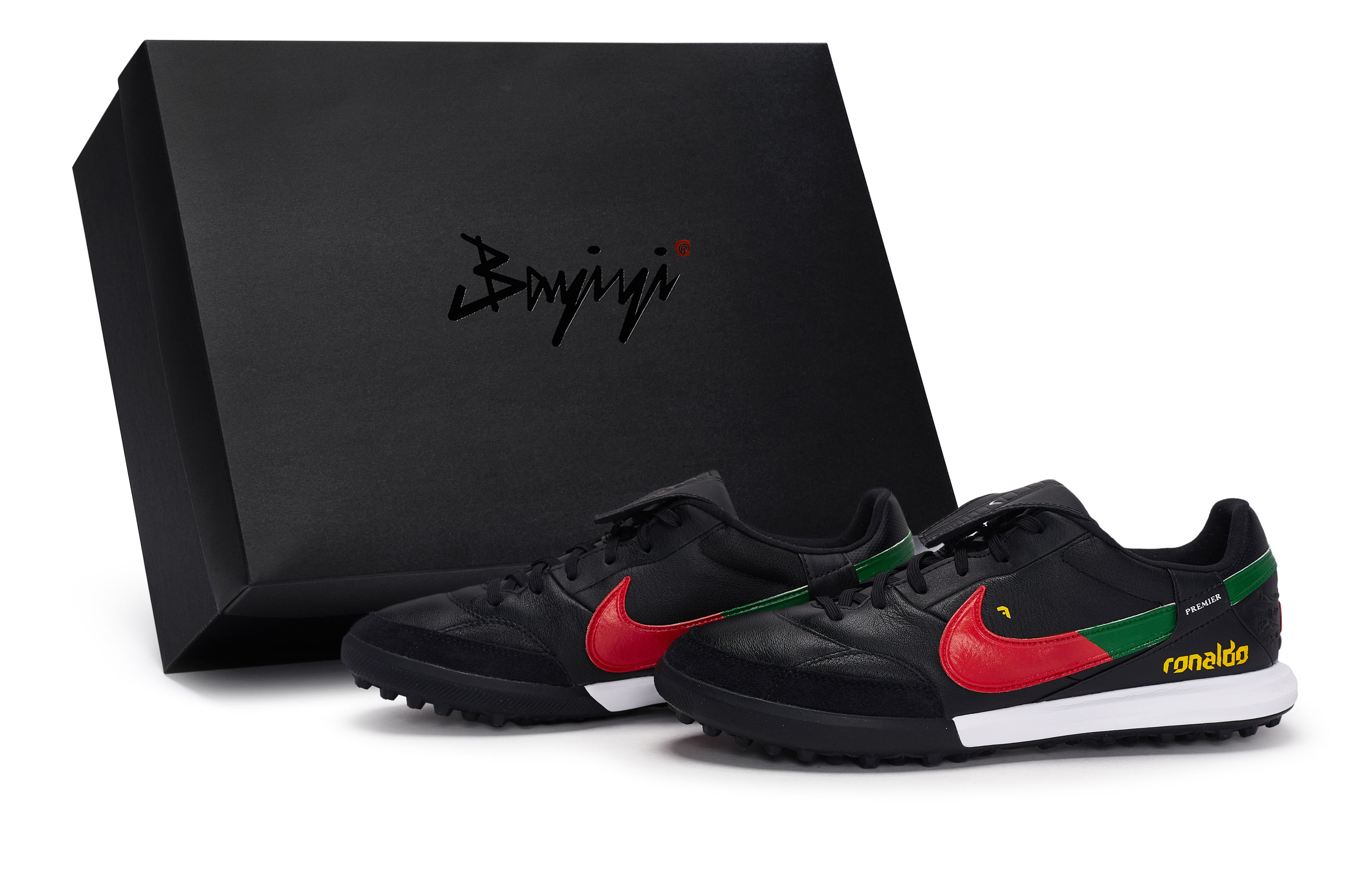 

Nike Футбольные бутсы Premier 3 TF с резиновыми шипами, противоскользящие, износостойкие, мужские, черно-красные, зеленые-желтые