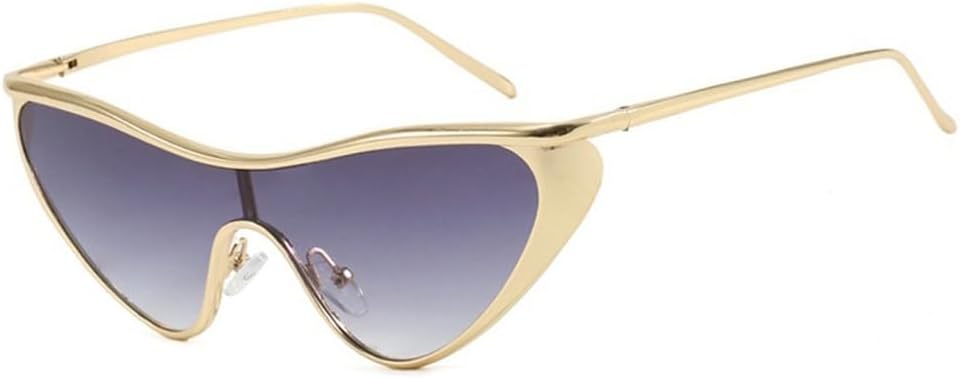 

Солнцезащитные очки в стиле стрит-хип-хоп с крупной треугольной оправой «кошачий глаз», подчеркивающие индивидуальность, с защитой от УФ-излучения, унисекс KTUCN, Gold Double Grey