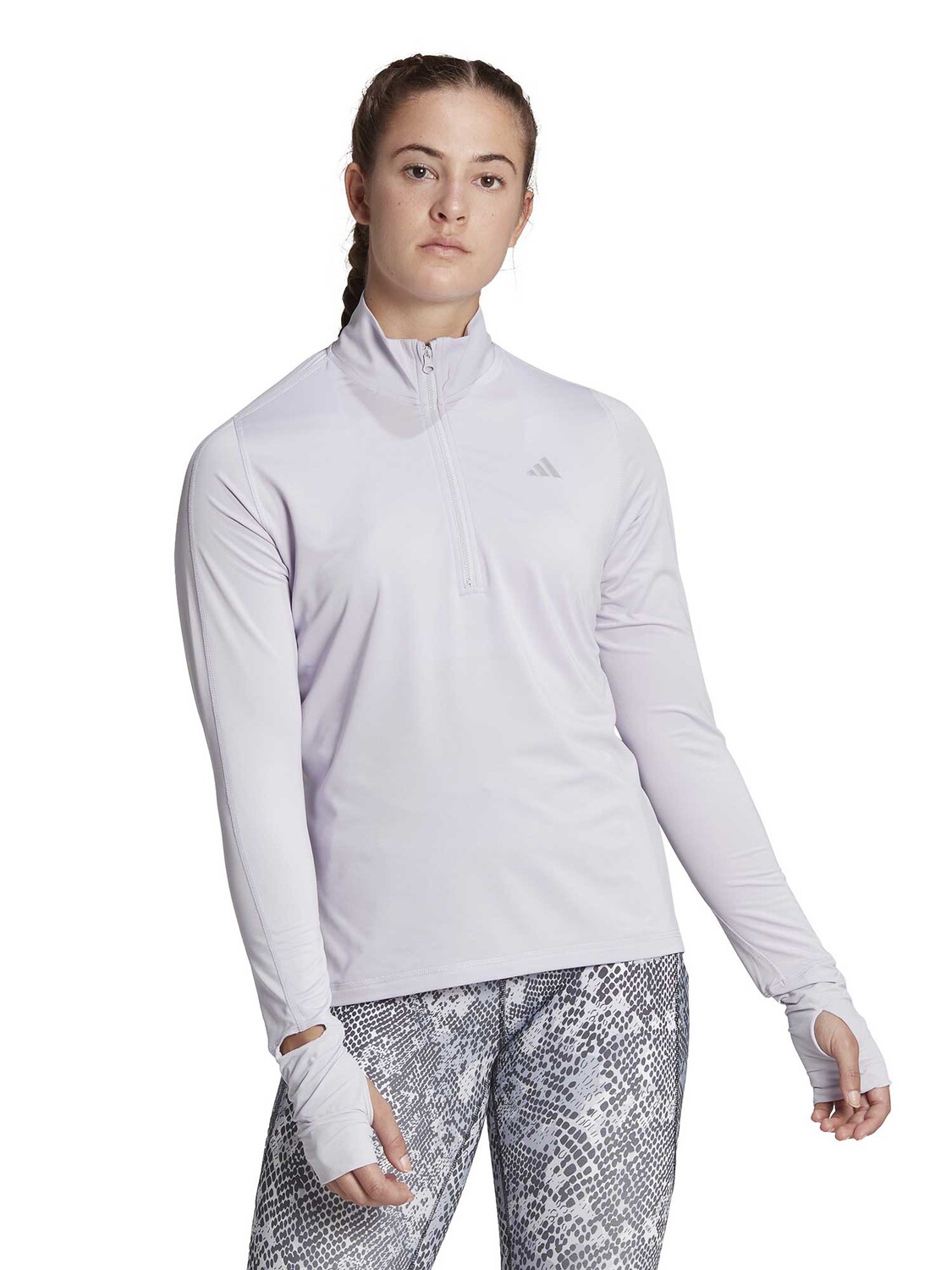 

Блуза Adidas Performance Fast Running Half-Zip Long-Sleeve Top, фиолетовый