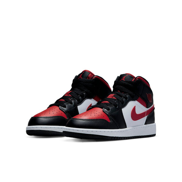 Кроссовки 1 mid 'black fire red' Air Jordan, черный — фото 3