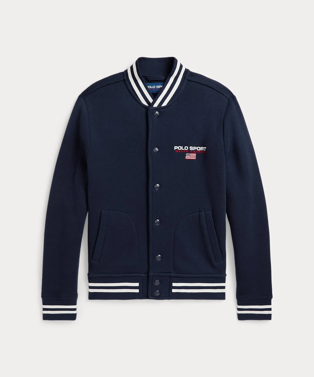 Куртка флисовая бейсбольная Polo Sport Ralph Lauren, хлопок/полиэстер, темно-синяя