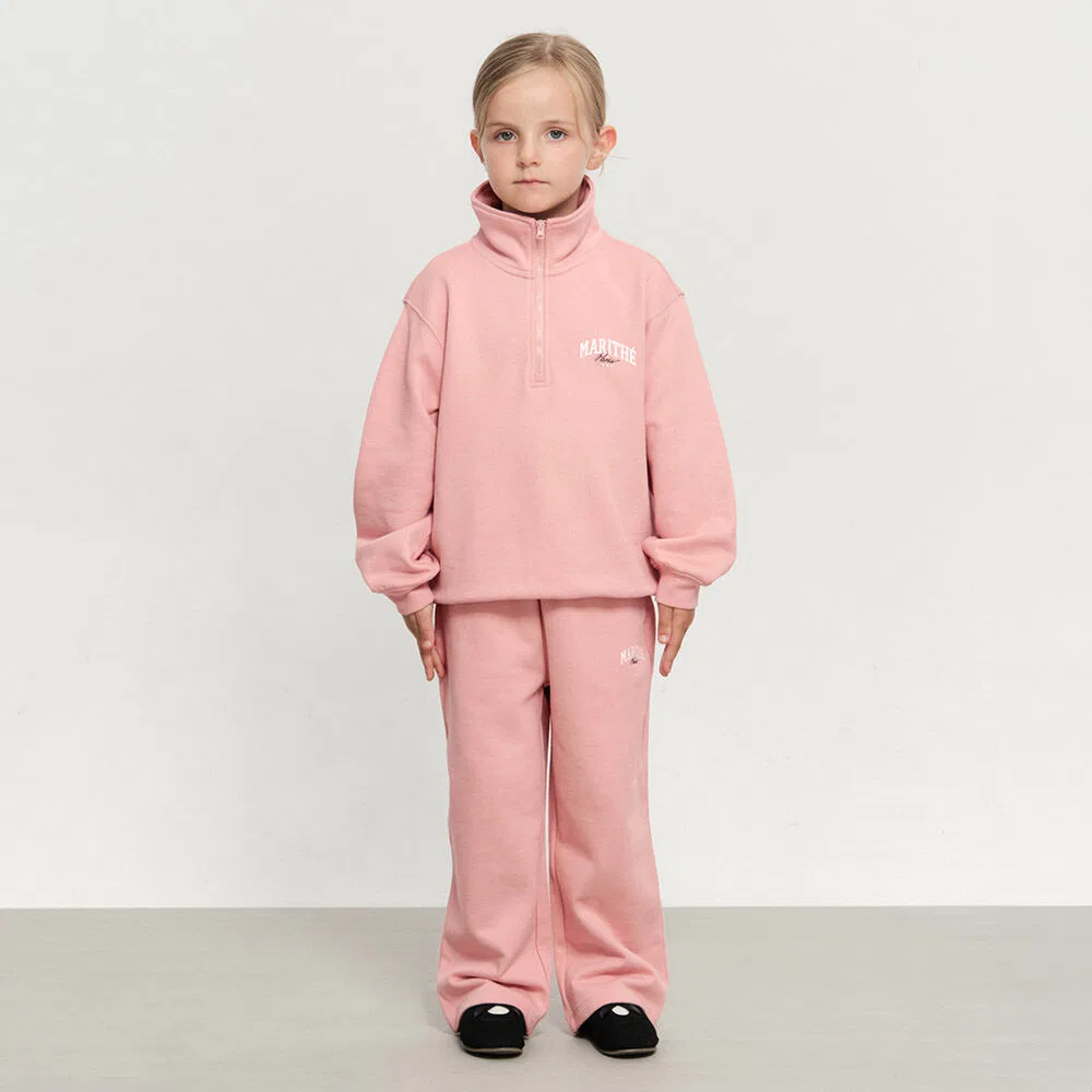 Детский спортивный костюм с толстовкой на молнии светло-розовый от Marithé Kids