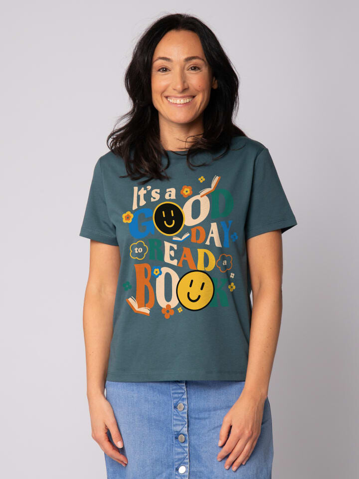 

Футболка wat Apparel T-Shirt Good day to read a book, цвет Petrol