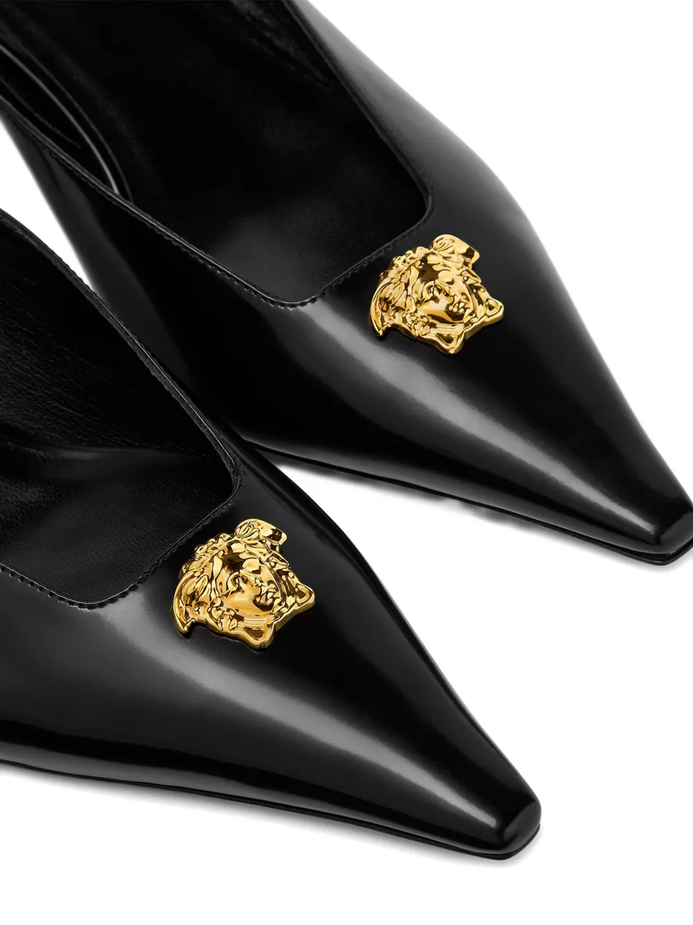 Мюли с головой Медузы и острым носком VERSACE, черный — фото 3