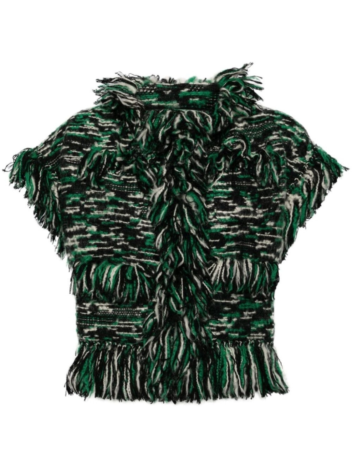 

Sacai жакет с бахромой, зеленый