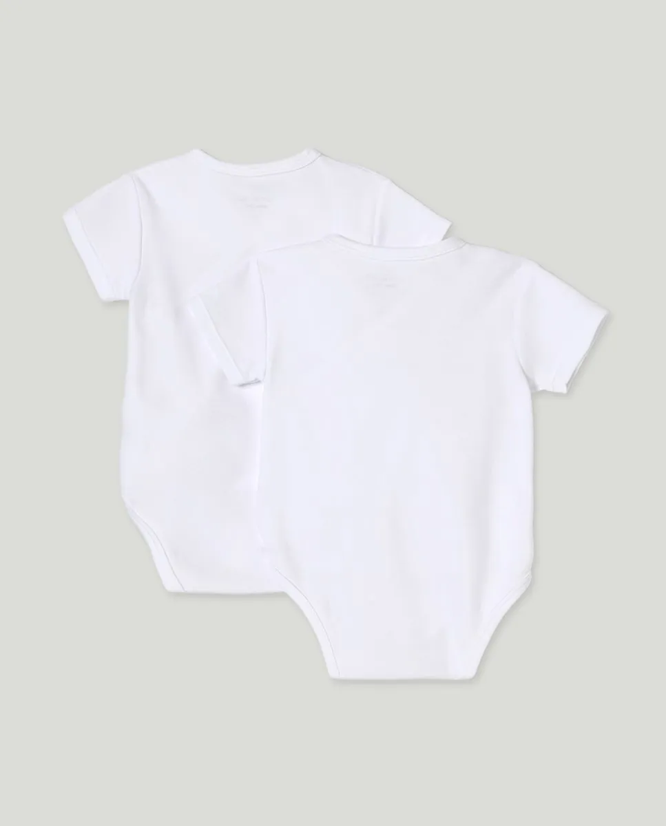 Набор из 2 коротких бодиков для новорожденного Cotton Juice, белый — фото 2