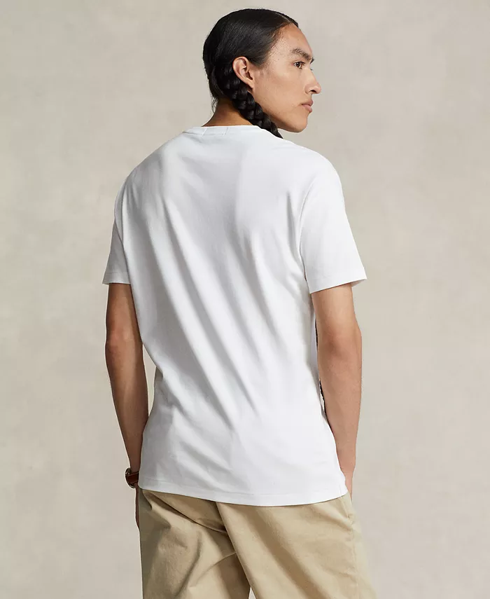 Мужская футболка Custom Slim Fit из мягкого хлопка Polo Ralph Lauren, белый — фото 2