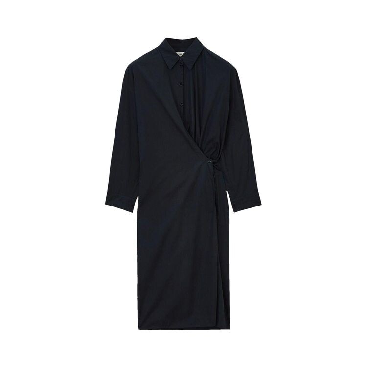 

Платье Lemaire Straight Collar Twisted Dress Caviar, черный