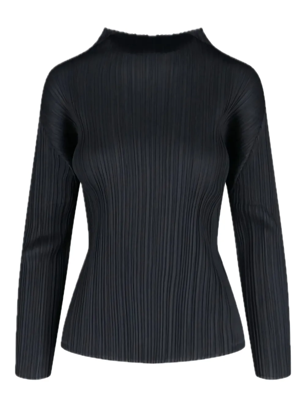 

Плиссированный топ с длинными рукавами Pleats Please Issey Miyake, черный