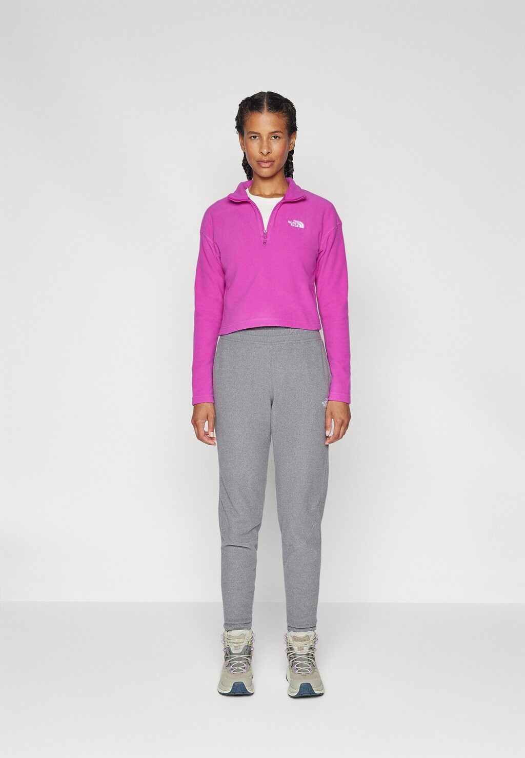 

Флисовый джемпер 100 GLACIER CROPPED ¼ ZIP The North Face, розовый