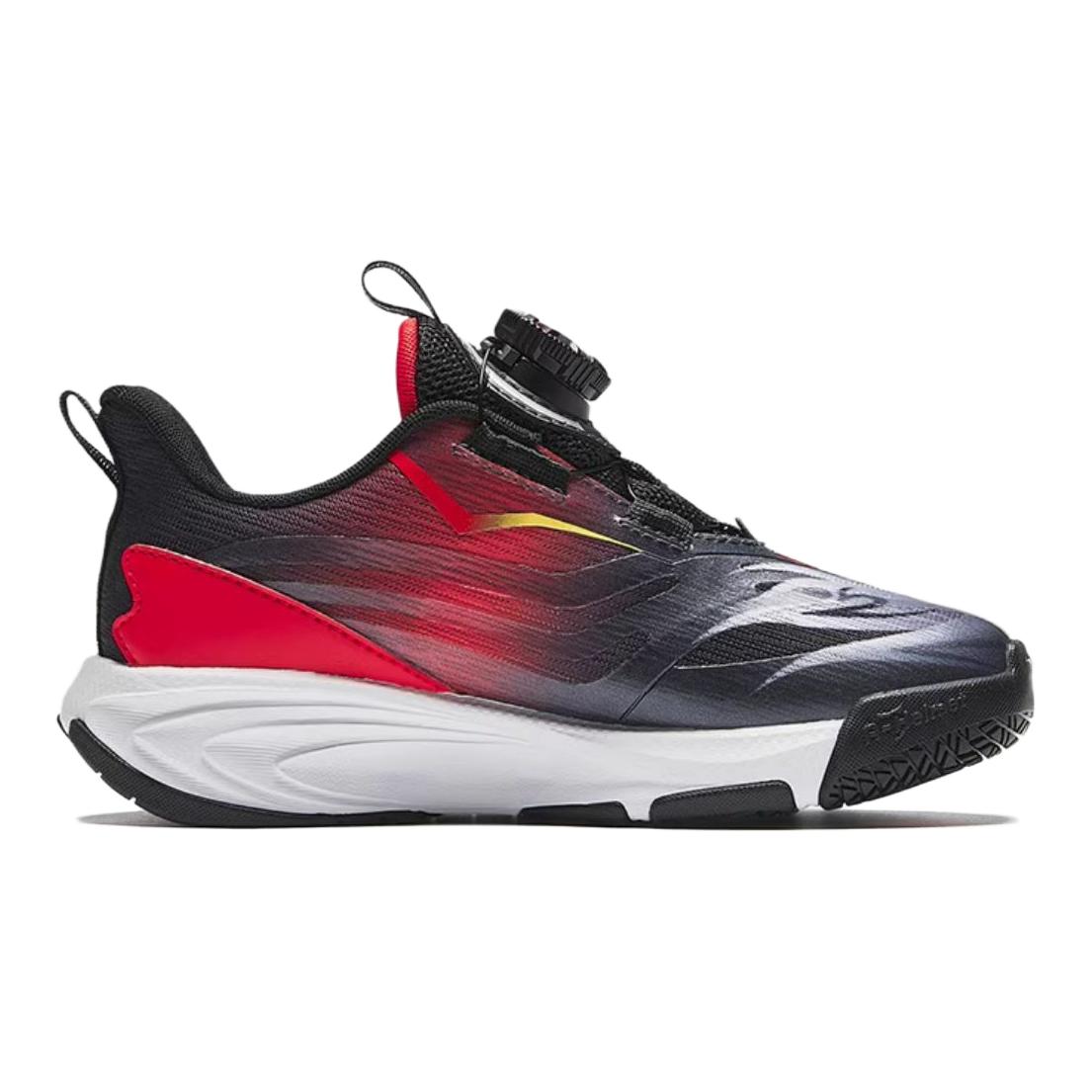 Амортизирующие износостойкие низкие детские кроссовки Black Red Kids' Antakids, Black/Hot Red/Anta White — фото 2