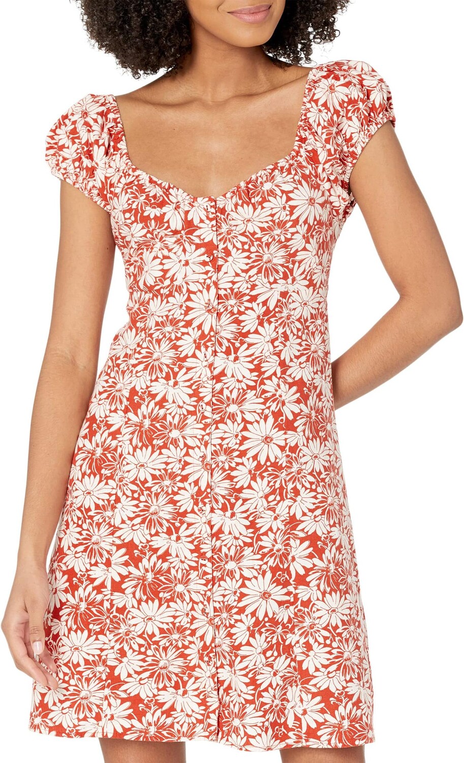 

Платье Madewell Blake Cap Sleeve Button-Down Retro Mini Dress, цвет Roasted Squash